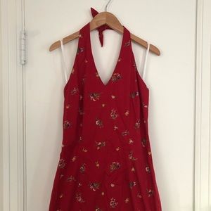 Red floral Ralph Lauren halter dress